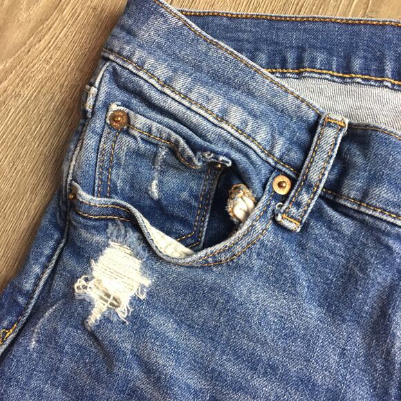 Gap Jeans Women Light Medium Wash Real Straight Jeans 28L 6 Long Denim - Picture 5 of 10